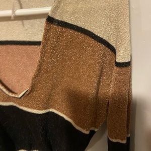 Sparkly v-neck free people sweater